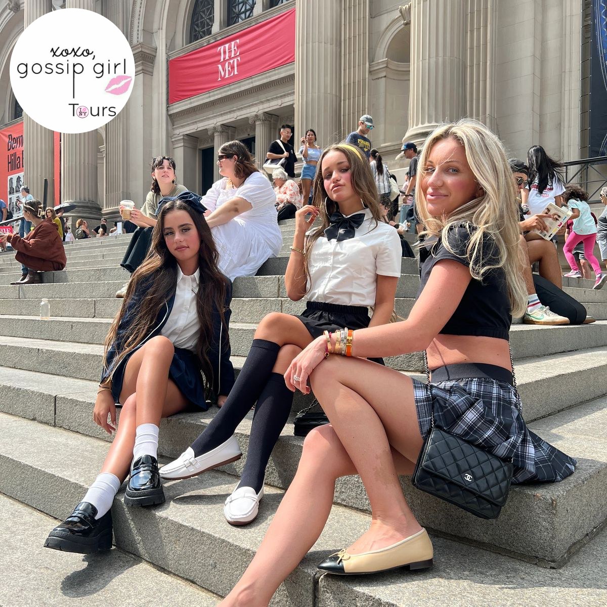 Guests on the Met steps during the Grand Gossip Girl Tour in New York City