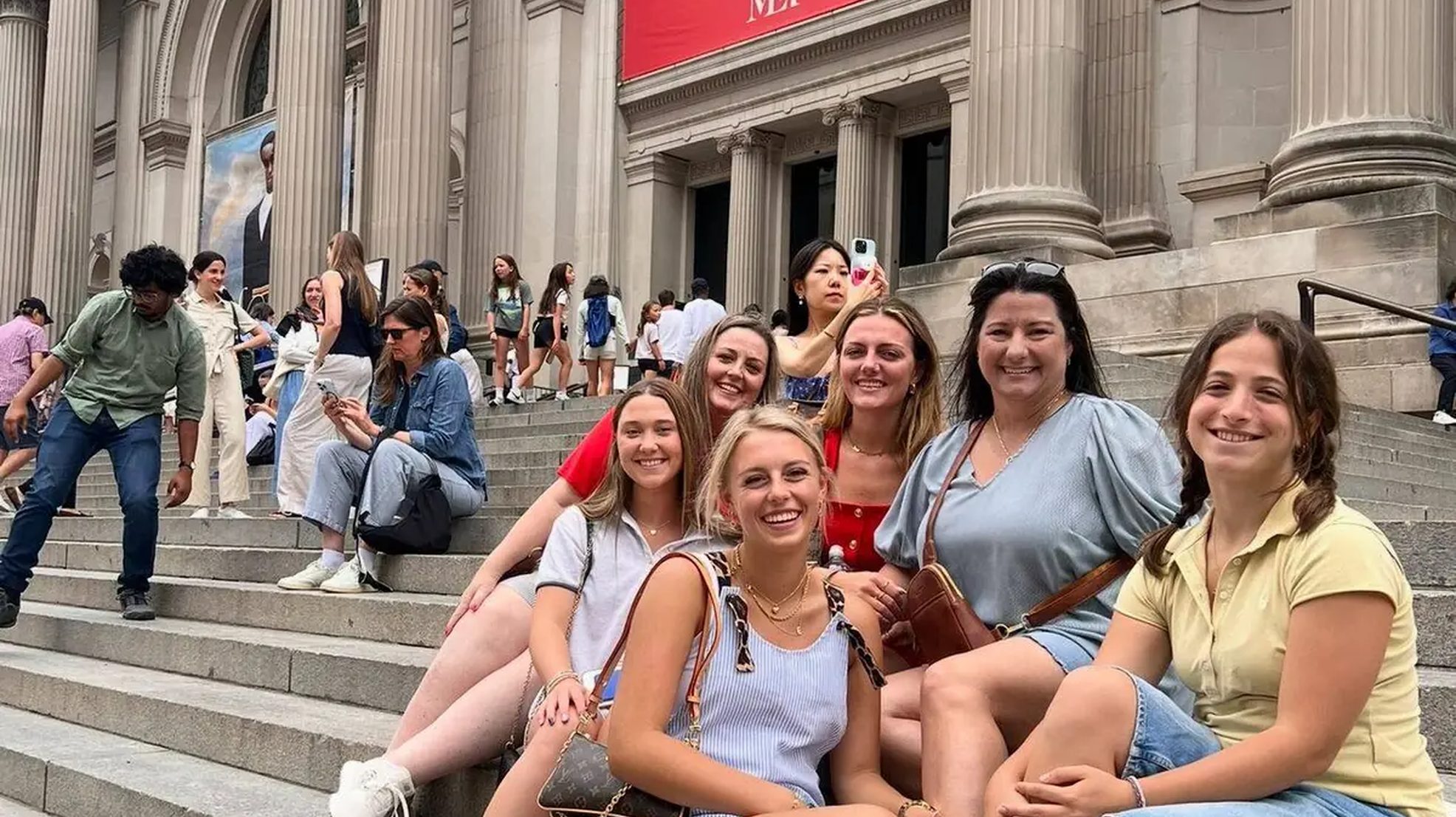 Gossip Girl Tours guests on the Met steps on Fifth Avenue in New York City 
